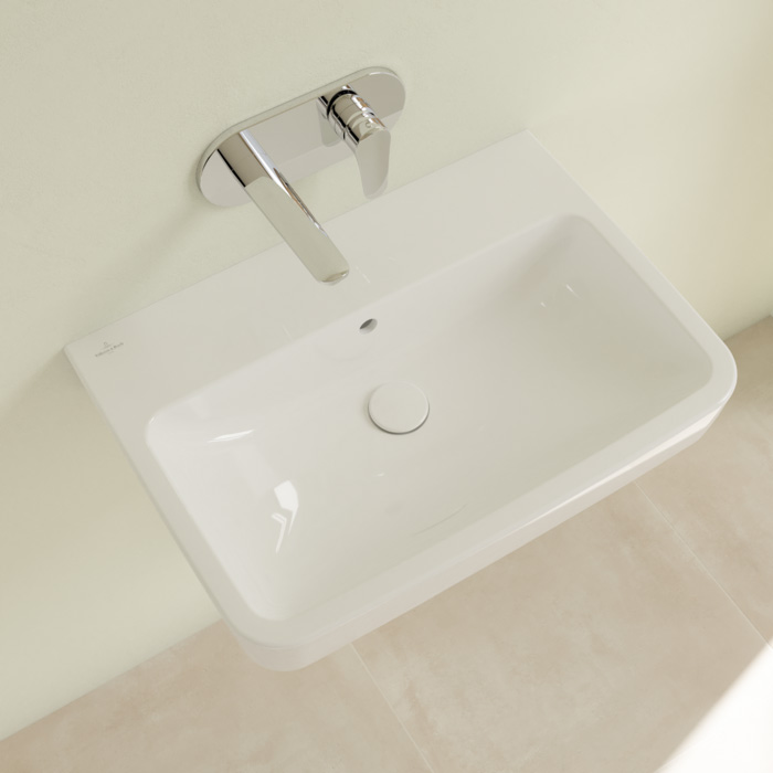 Villeroy&Boch O.novo раковина 65x46x17.5см., без отв., подвесная, с переливом, цвет: альпийский белый