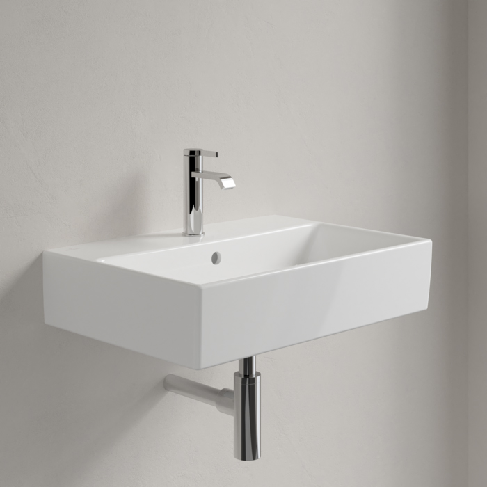 Villeroy&Boch Memento Раковина 60х42 см, 1 отв., прямоугольная, с переливом, с антигрязевым покрытием CeramicPlus, цвет: белый