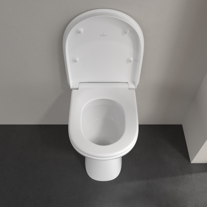 Villeroy&Boch Vicare Унитаз 36х49х46см., напольный, горизонтальный смыв (с полкой), DirectFlush, с антигрязевым покрытием CeramicPlus, цвет: альпийский белый