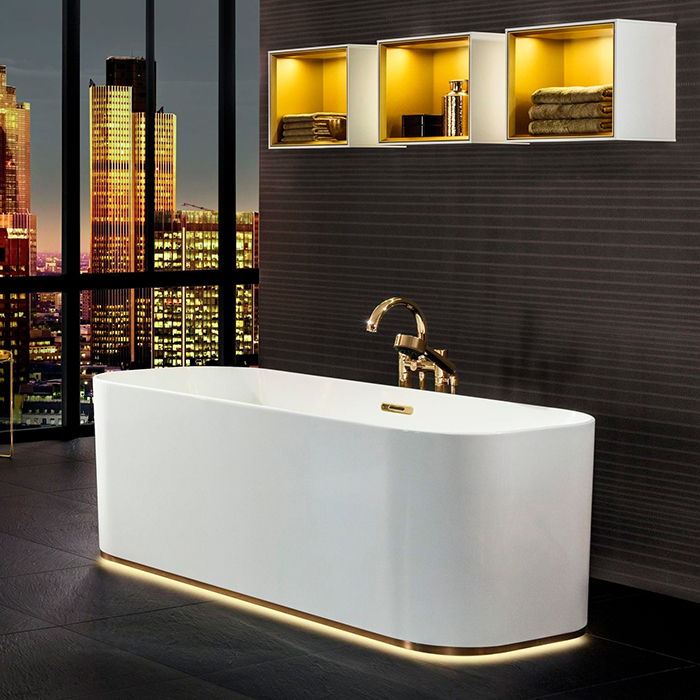 Villeroy&Boch Finion Ванна 170х70х62см., отдельностоящая, Quaryl®, цвет: альпийский белый/золото