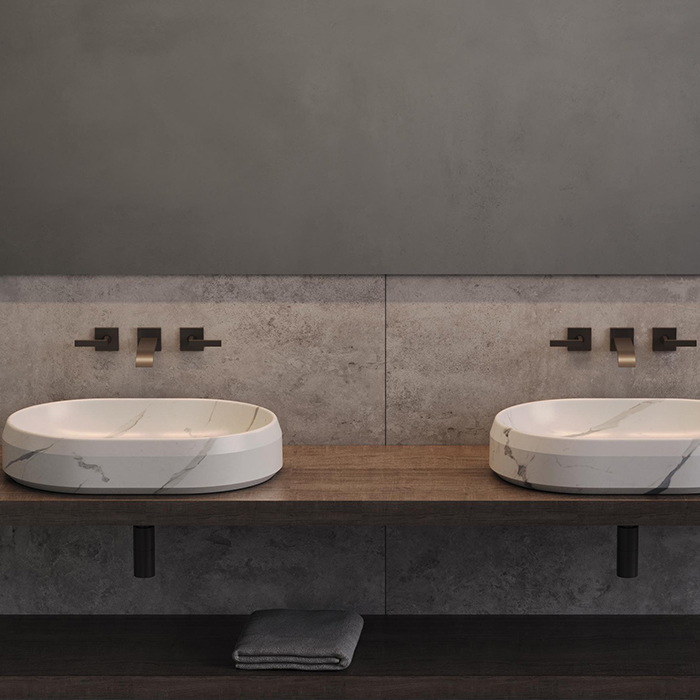 Dea Design Marble Salerno Раковина 65x47x13см., накладная, без отв., мрамор, цвет: Statuario White