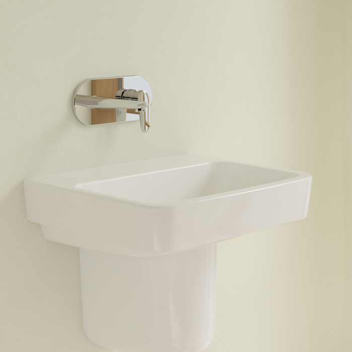 Villeroy&Boch O.novo раковина 55x46x17.5см., без отв., подвесная, без перелива, цвет: альпийский белый