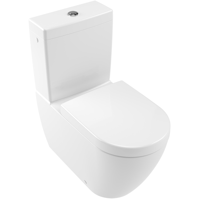 Villeroy&Boch Subway2.0 Унитаз-компакт с открытым смывным краем, напольный, 37х70см, с антигрязевым покрытием CeramicPlus, цвет: белый