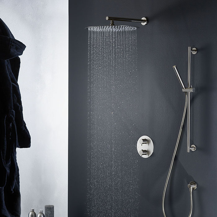 Newform X-Steel 316 Смеситель для душа, встраиваемый, термостатический, с переключателем до 5 источников, цвет: нержавеющая сталь