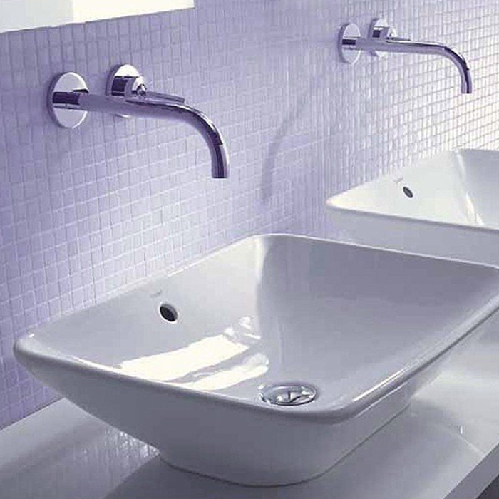 Duravit Starck 3 Раковина 55x42см., накладная, без отв., с переливом, с креплениями, цвет: белый