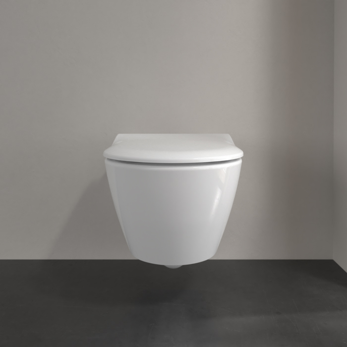 Villeroy&Boch Subway 2.0, Унитаз подвесной, с открытым смывным краем Compact, DirectFlush, горизонтальный выпуск, не подходит для установки со смывными кранами, 37x56см, цвет: белый