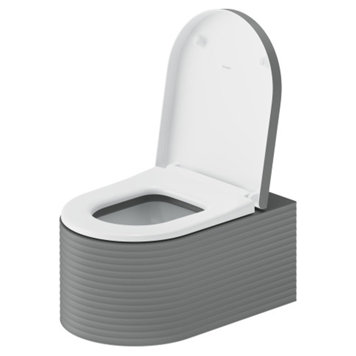 Duravit Millio Унитаз подвесной, 37x57см., декор "Grooves", крепление в компл., цвет: светло-серый матовый