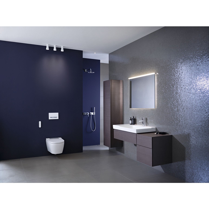 Geberit AquaClean Унитаз-биде 37.5х56.5см., подвесной, с крышкой-сиденьем микролифт, панель хром, цвет: белый