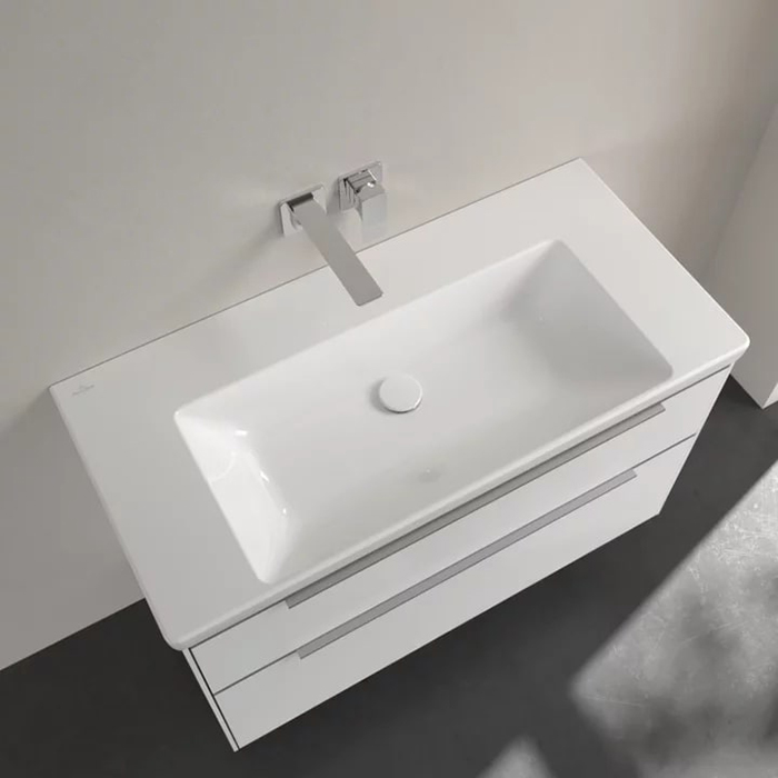Villeroy&Boch Subway 3.0 Раковина 100х47х16.5см., без отв., подвесная, с антигрязевым покрытием CeramicPlus, без перелива, цвет: альпийский белый