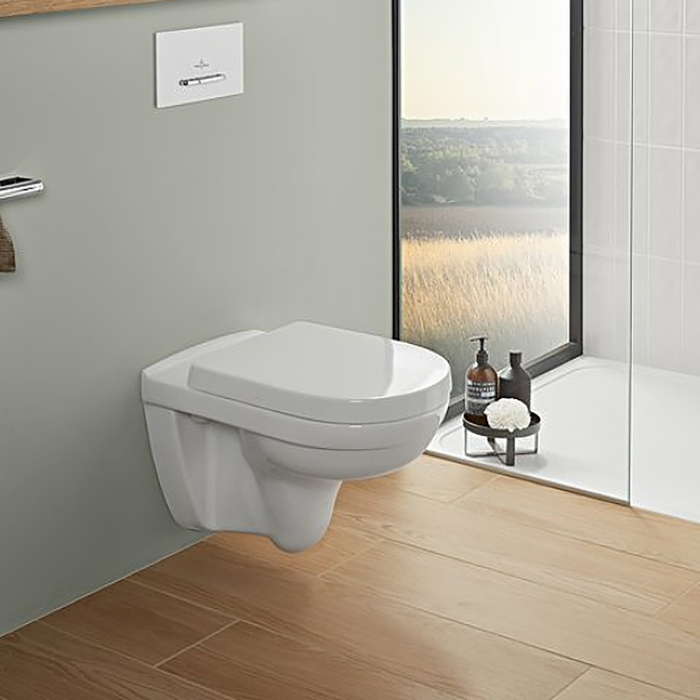 Villeroy&Boch O.novo Унитаз 36x56см., подвесной, безободковый, с гориз. выпуском, цвет: альпийский белый
