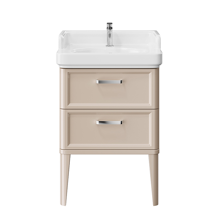 Kerama Marazzi Pompei Тумба 60см., напольная, 2 ящика, цвет: камео бежевый глянцевый