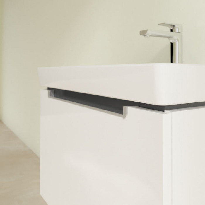 Villeroy&Boch Subway 2.0, Тумба подвесная под раковину, 1 контейнер для аксессуаров L, 1 выдвижное отделение, 63.7x42x45.4см., цвет: белый