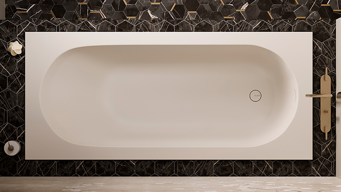 Salini Lofo Kit Ванна 179x79.1x61см, встраиваемая, Solid Surface, с донным клапаном, сифоном, ножками, слив-переливом, цвет: белый матовый