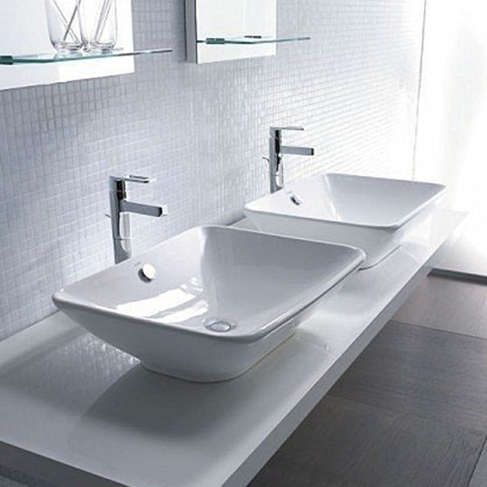 Duravit Starck 3 Раковина 55x42см., накладная, без отв., с переливом, с креплениями, цвет: белый
