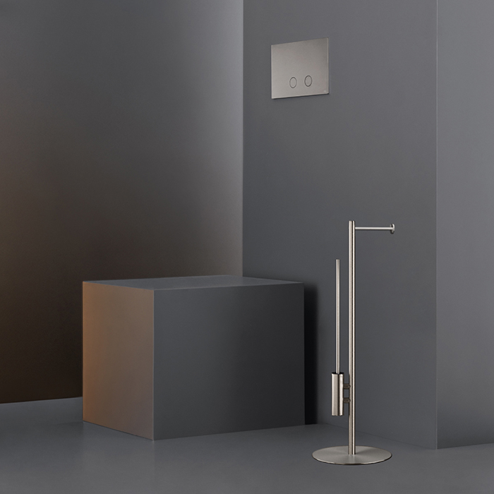 CEA Design STEM Держатель туалетной бумаги с ершиком, напольный, цвет: нержавеющая сталь