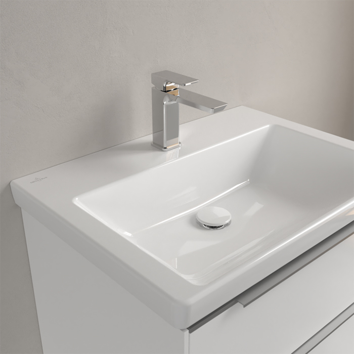 Villeroy&Boch Subway 3.0 Раковина 65х47х16.5см., 1 отв., подвесная, с антигрязевым покрытием CeramicPlus, без перелива, цвет: альпийский белый