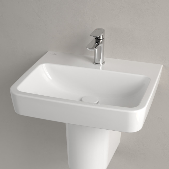 Villeroy&Boch O.novo раковина 55x46x17.5см., 1 отв., подвесная, без перелива, цвет: альпийский белый