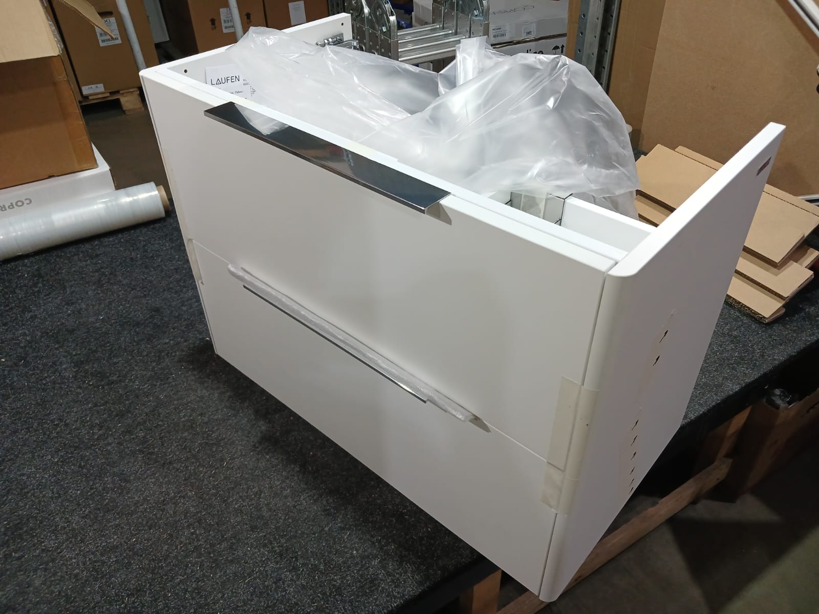 Laufen Base База с раковиной 73.5x39x53см, подвесная, с 2 ящиками, цвет: белый матовый (уценена из-за дефекта)