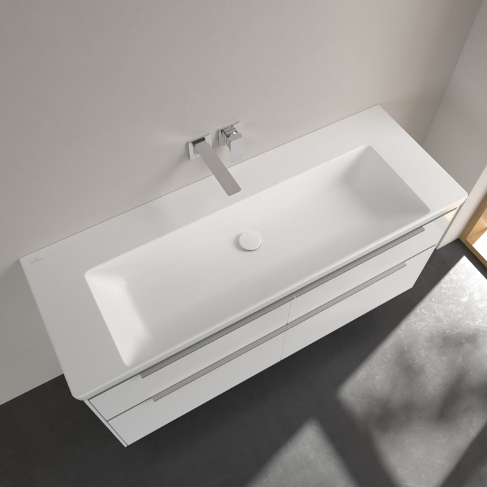 Villeroy&Boch Subway 3.0 Раковина 130х47х17см., без отв., подвесная, CeramicPlus, без перелива, цвет: белый камень