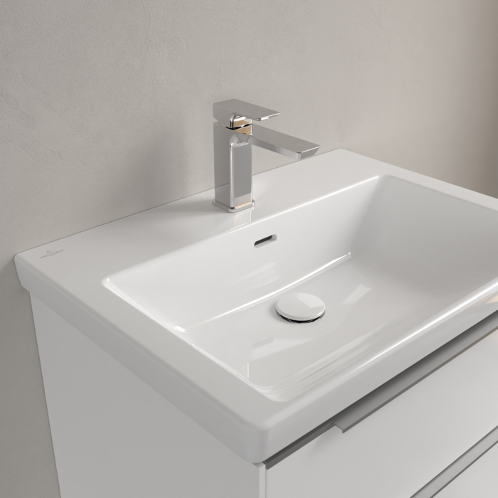 Villeroy&Boch Subway 3.0 Раковина 65х47х16.5см., 1 отв., подвесная, с переливом, цвет: альпийский белый