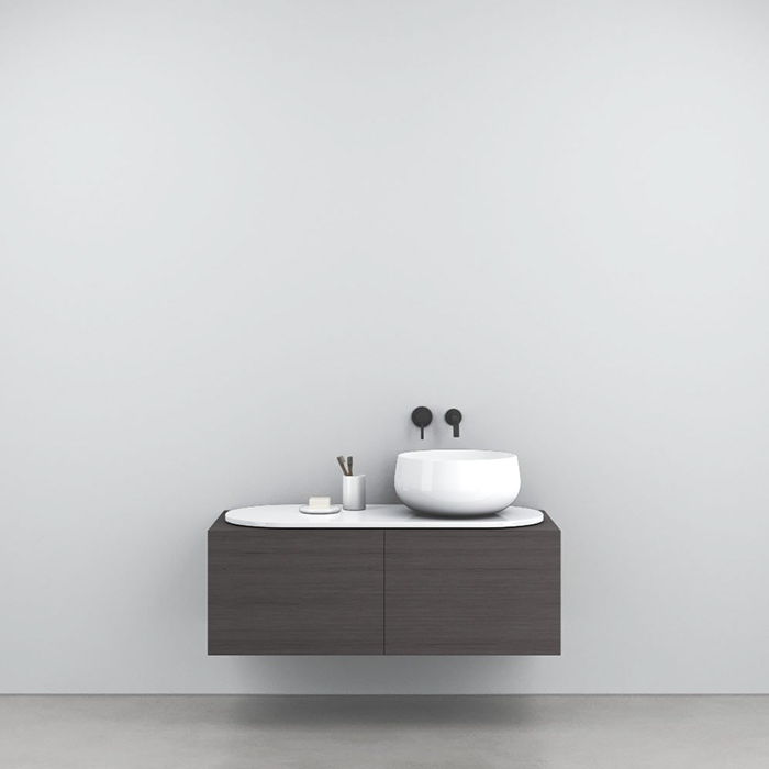 Cielo Delfo Тумба подвесная, с раковиной и столешницей, 113х52хh52см, цвет: Rovere Grigio