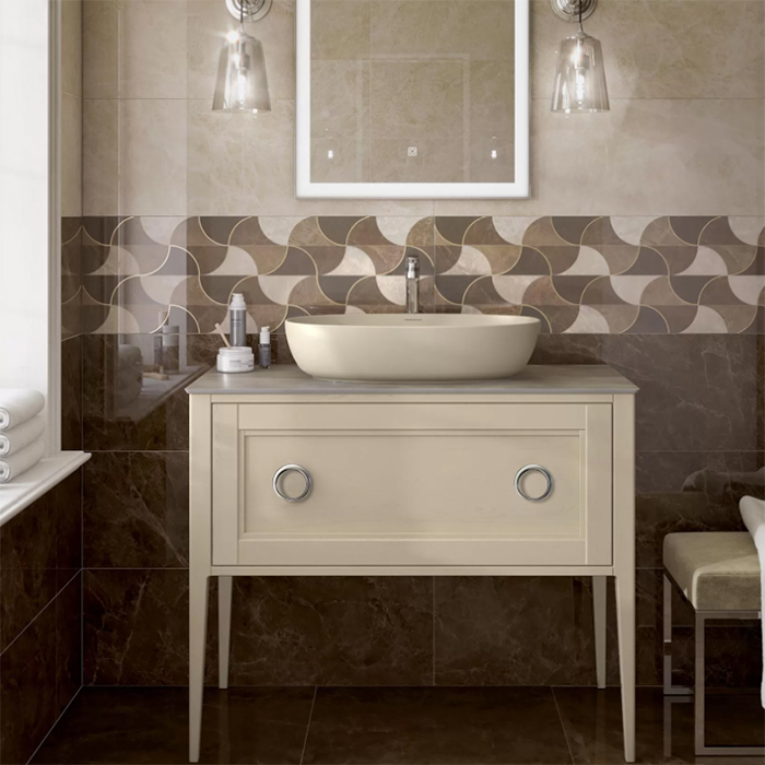 Kerama Marazzi Plaza Раковина накладная 60х37см., 1 отв., цвет: песочный матовый