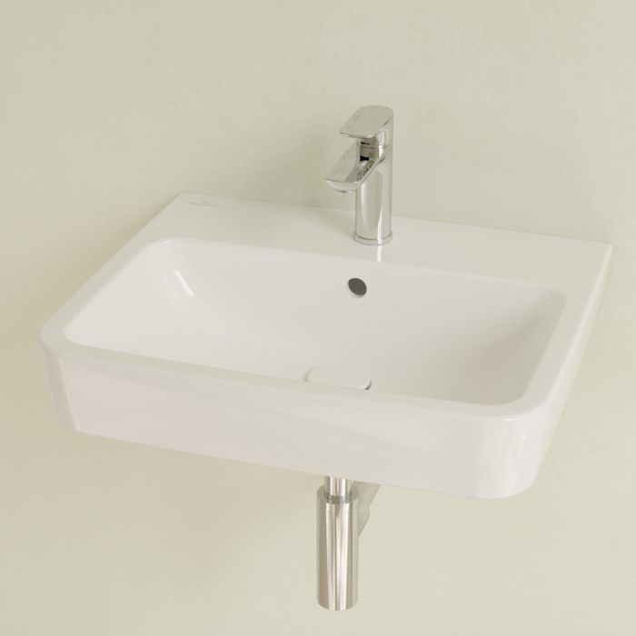 Villeroy&Boch O.novo раковина 55x46x17.5см., 1 отв., подвесная, с переливом, цвет: альпийский белый