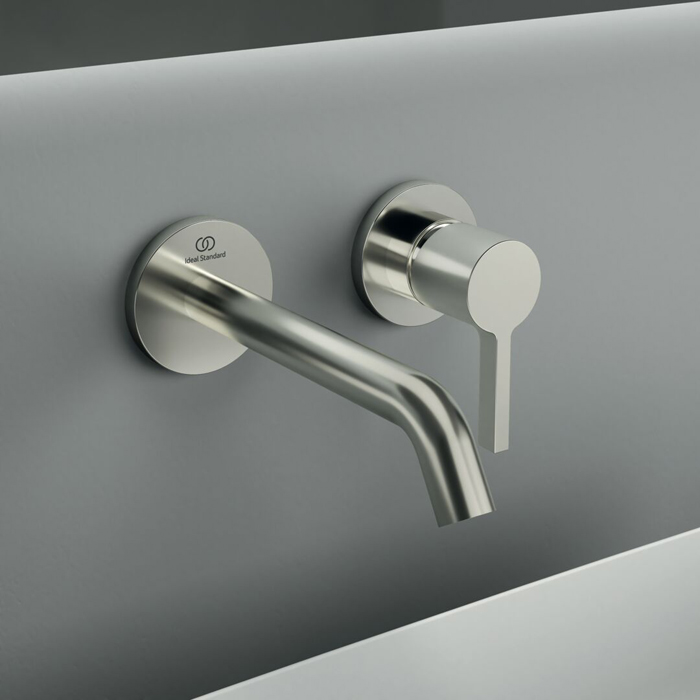 Ideal Standard Joy Смеситель для раковины, встраиваемый, излив: 18см., цвет: PVD Silver Storm (Серебряный Шторм)