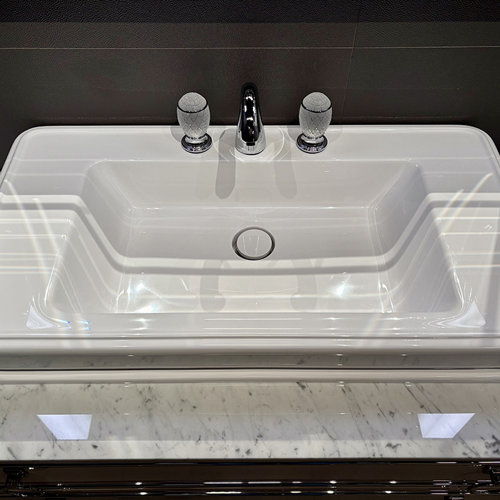 Oasis Lutetia Комплект мебели 180x56см, раковина, столешница мрамор Bianco Statuario, зеркало, бра, цвет: tortora