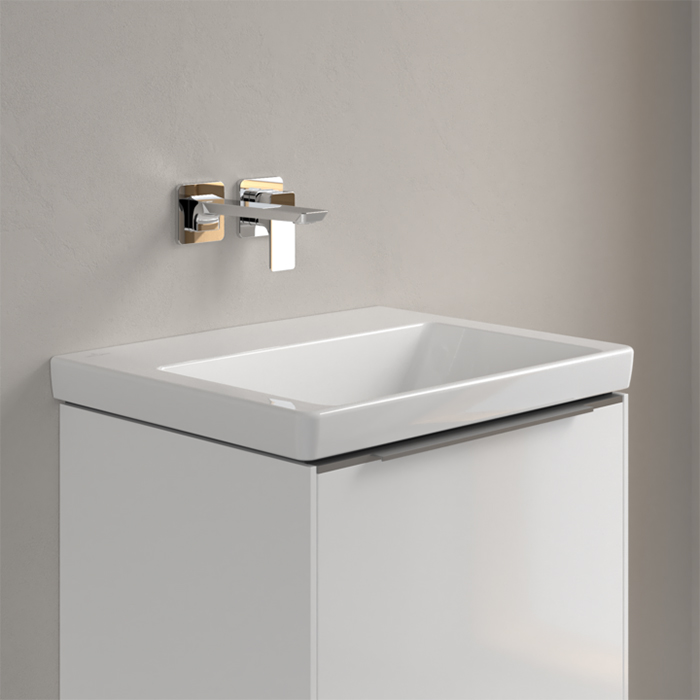 Villeroy&Boch Subway 3.0 Раковина 55х44х16.5см., без отв., подвесная, с антигрязевым покрытием CeramicPlus, без перелива, цвет: альпийский белый