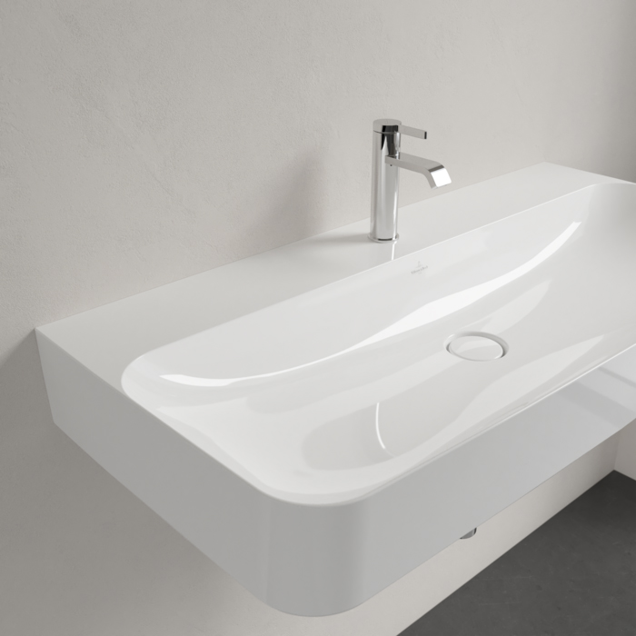 Villeroy&Boch Finion Раковина 100х47 см, 1 отв., с переливом, с антигрязевым покрытием CeramicPlus, цвет: белый