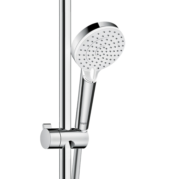 Hansgrohe Crometta E 240 SHP Душевая система 138см., с верхним душем 240х240мм., ручным дешем и термостатическим смесителем, цвет: хром