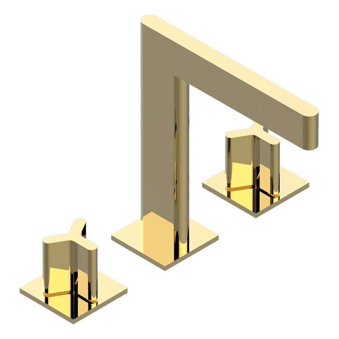 THG ICON-X METAL Смеситель для раковины, 3 отв., цвет: полированное золото