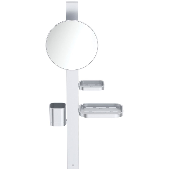 Ideal Standard Alu+ Комплект аксессуаров, штанга 70см., увеличительное зеркала 20см., полочки 20.8см., стаканчик, маленькие полочки 13см., цвет: Серебряный