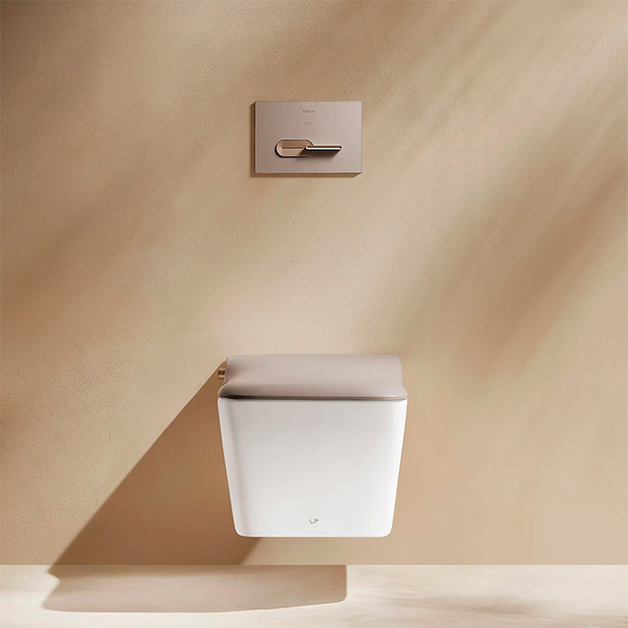 Arrow Glacier Унитаз Smart 41x60см, с функцией биде, подвесной, безободковый, клавиша смыва, EU, цвет: белый/бежевый