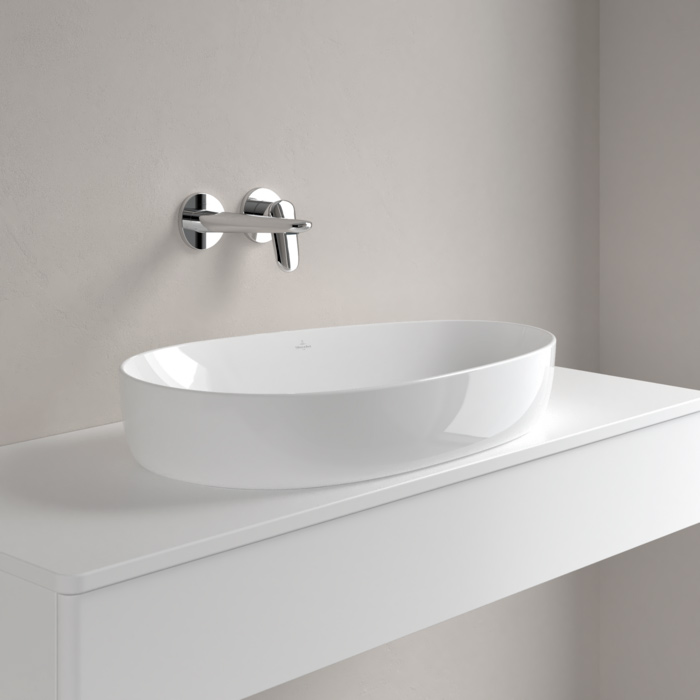 Villeroy&Boch Antao Раковина 65x40см, для установки на столешницу, CeramicPlus, без перелива, цвет: альпийский белый