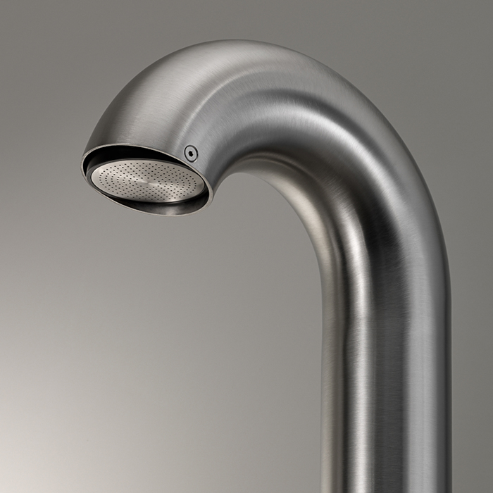 CEA Design BOLD Душевая колонна со смесителем прогрессивным в матовом исполнении Black Diamond и верхним душем, напольная, Aerated rain jet, цвет: нержавеющая сталь