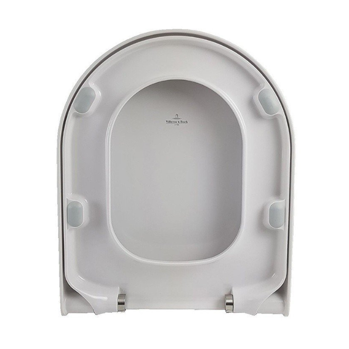Villeroy&Boch Subway Сиденье с крышкой для унитаза, с микролифтом, нерж. сталь, цвет: альпийский белый