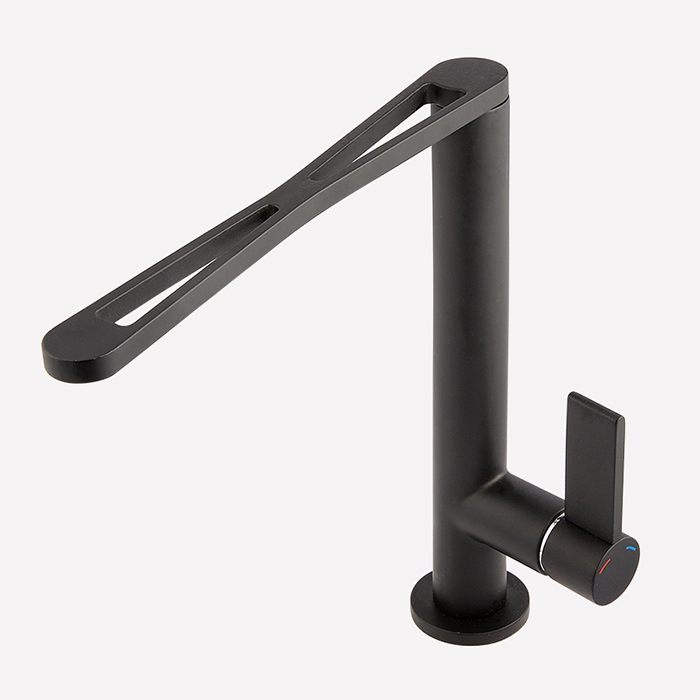Webert One Essential Смеситель для раковины, на 1 отв., излив:22см., цвет: черный