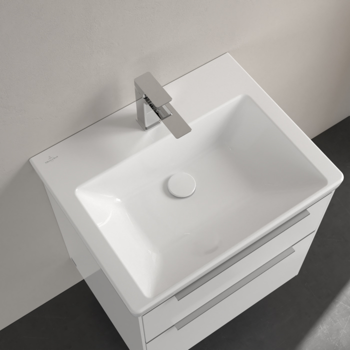 Villeroy&Boch Subway 3.0 Раковина 60х47х16.5см., 1 отв., подвесная, с антигрязевым покрытием CeramicPlus, без перелива, цвет: альпийский белый