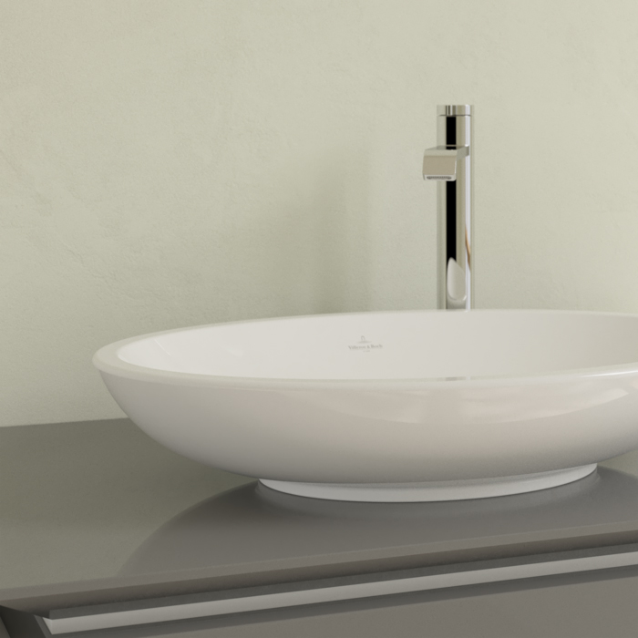 Villeroy&Boch Loop & Friends Раковина 58.5х38 см, без отв., накладная, с антигрязевым покрытием CeramicPlus, цвет: белый