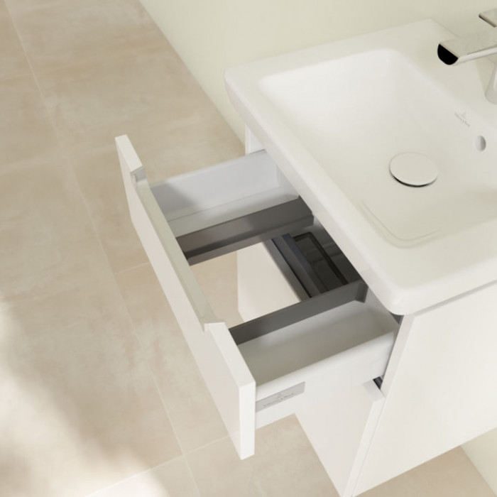 Villeroy&Boch Subway 2.0, Тумба подвесная под раковину, 1 контейнер для аксессуаров L, 2 выдвижных отделения, 48.5x 59x38см.,