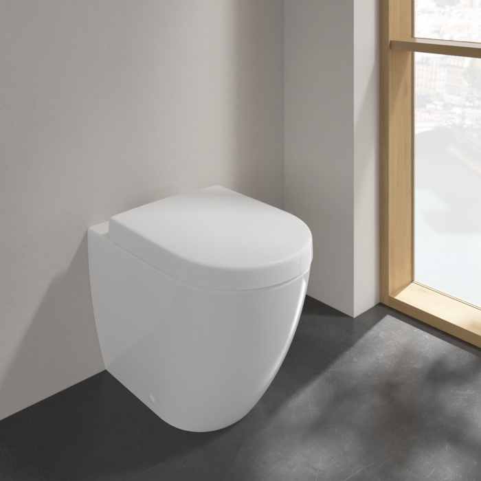 Villeroy&Boch Subway 2.0, Унитаз с открытым смывным краем, пристенная установка, DirectFlush, горизонтальный выпуск, не подходит для установки со смывными кранами, 37x56см, цвет: белый