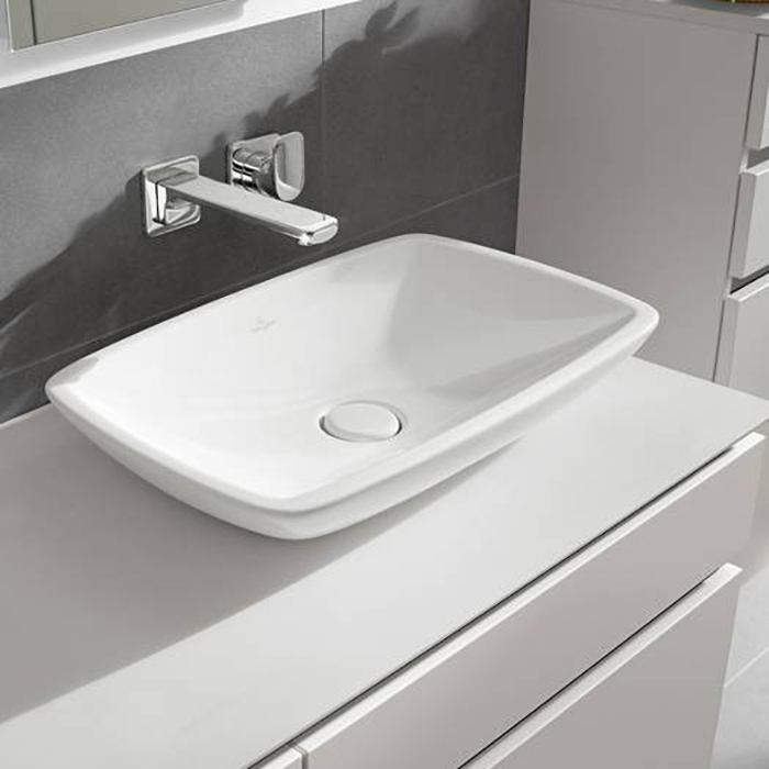 Villeroy&Boch Loop&Friends Раковина 58.5x38 см, без отв., с переливом, с антигрязевым покрытием CeramicPlus, цвет: белый