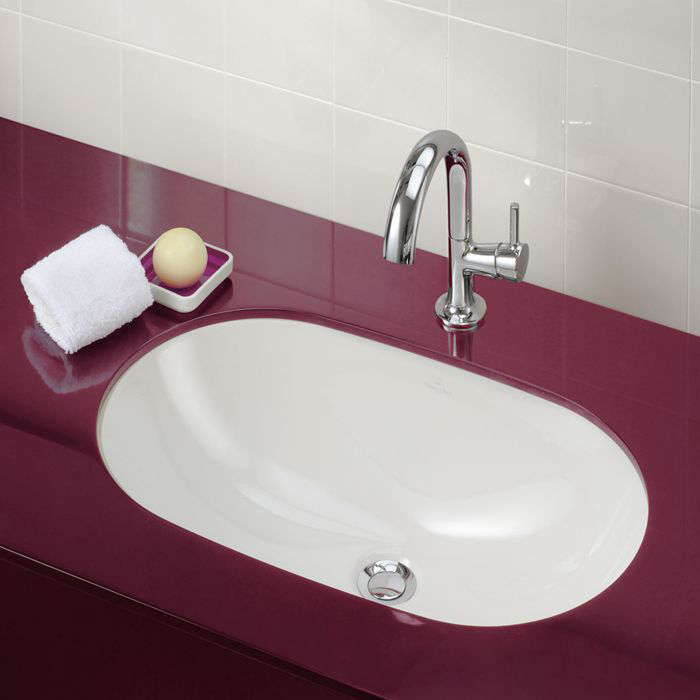 Villeroy&Boch O.novo Раковина 65х40х20.8см., без отв., под столешницу, с переливом, с антигрязевым покрытием CeramicPlus, цвет: альпийский белый