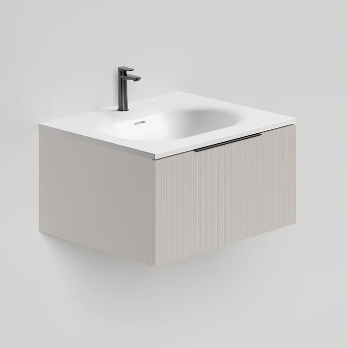 Salini Touch Тумба 60x50x32см., подвесная, с раковиной, 1 ящик, верт. фрез., цвет: Grey