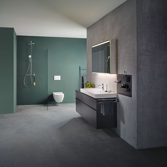 Geberit Smyle Square Тумба под раковину 90х61.7см., подвесная, цвет: лавовый матовый