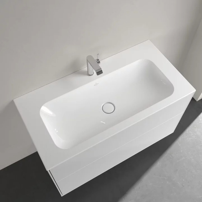Villeroy Boch Finion Раковина встраиваемая 100х50см., с 1 отв., с антигрязевым покрытием CeramicPlus, цвет: альпийский белый