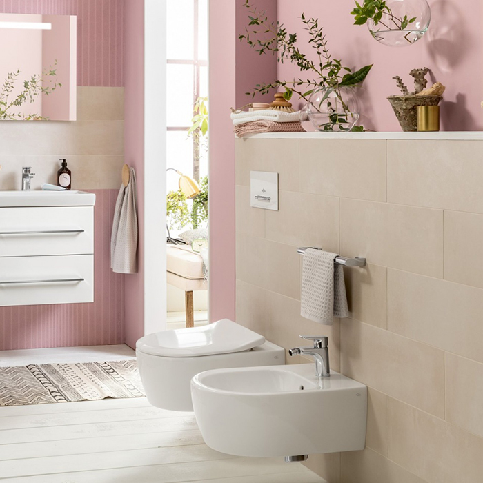 Villeroy Boch Avento Биде подвесное 53x37см., 1 отв., с переливом, с донным клапаном, цвет: альпийский белый