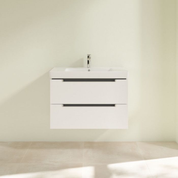Villeroy&Boch Subway 2.0, Тумба подвесная под раковину, 1 x коробка с аксессуарами 2, 2 выдвижных отделения, 78.7x52x44.9см.,